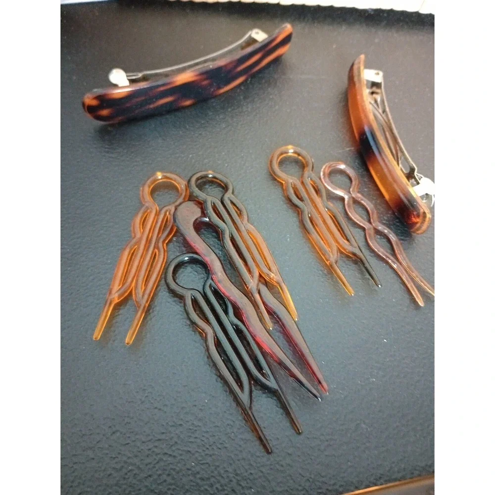 Vintage Tortoiseshell‎ Hair Barrette Comb Lot Goody Unbranded